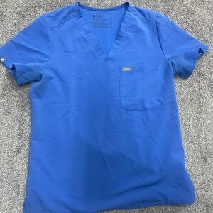 Figs Ceil Blue Short Sleeve Scrub top